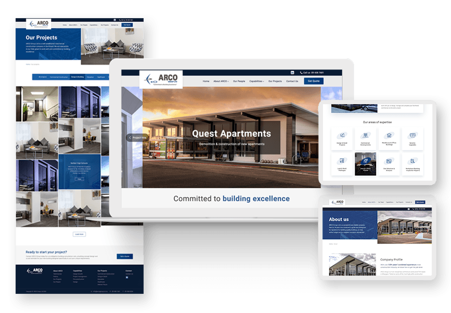 Derbukintulizza created the website for construction company ARCO to present their services